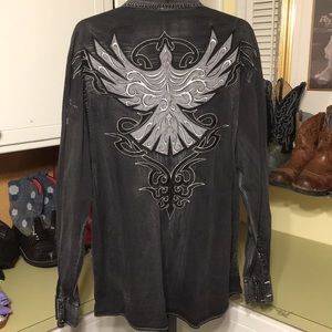 Roar Distress Button Down